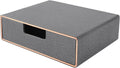 Desk Organizer with Drawer,Stackable Storage 1 Drawer Organizer,PU Leather Handmade Desktop Storage Drawers for A4 Paper/Magazine/Book/Filing/Jewelry/Makeup Home Decor Accessories,Grey