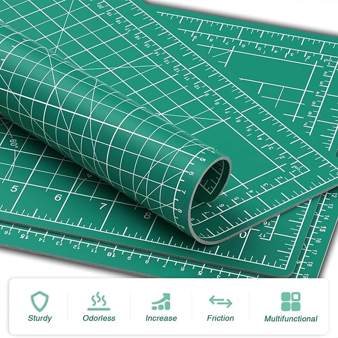 DIYSELF Cutting Mat 8in×6in, Self Healing Cutting Mat, A5 Rotary Cutting Mats for Crafts Sewing Hobby Fabric Project, 5-Ply Craft Cutting Board Double Sided for Quilting, Matting & Mounting Materials