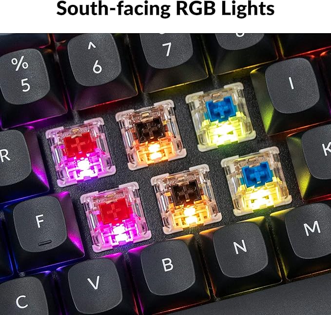 Keychron K10 Pro QMK/VIA Custom Wireless Mechanical Keyboard, Hot-Swappable Full Size 108 Keys Programmable RGB LED Backlit Red Switch, Bluetooth/USB-C Wired Gaming Keyboard for Mac Windows Linux