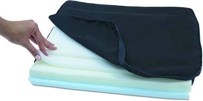 Master Caster Deluxe Seat/Back Cushion w/Memory Foam, 17w x 2 3/4d x 17 1/2h, Black