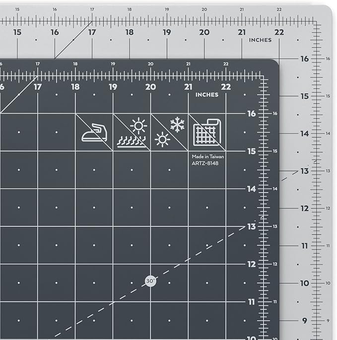 Arteza Rotary Cutting Mat, 18 x 24 Inches, Self-Healing, with Grid Lines and Non Slip Surface, for Fabric, Paper, and Vinyl, Durable and Flexible, Art Supplies for Crafts, Quilting, and Sewing