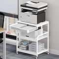 EasyCom 23.6''x18.9'' Extra Large Printer Stand with Drawer, 5-Adjustable Heights 3 Tier Table with Wheels, Rolling Printer Cart with Storage for Printer Scanner Fax Home Office Use