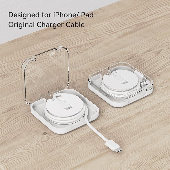 pzoz Charger Cable Case Compatible for iPhone/iPad Original Charger Cable, USB-A/C to C/Lightning Cord Organizer Cover Wired Manager Holder Wrap Winder Mini Storage Carrying Management (Cable)