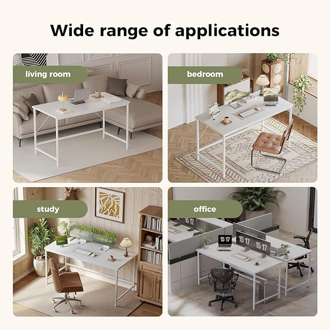 Mericonia 48 inch Computer Desk, Gaming Desk for Small Spaces, Modern Simple Style Table for Home Office, Study Student Writing Table