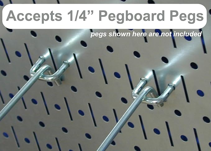 Wall Control Modular Pegboard Tool Organizer System - Wall-Mounted Metal Peg Board Tool Storage Unit for Wall Storage Tiling (Beige Pegboard)