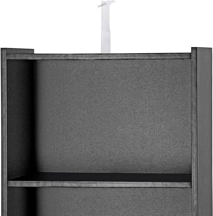 5 Tier Open Bookshelf, 52 Inch Bookcase Storage Rack for CDs Movies Book, Freestanding Wood Open Bookshelf for Living Room Bedroom Study Office, Black