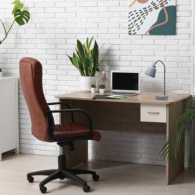 Simple Designs LD1077-GRY 16" Sleek Essentials Adjustable Metal Desk Task Lamp, for Office, Desk, Nightstand, Dorm, Gray