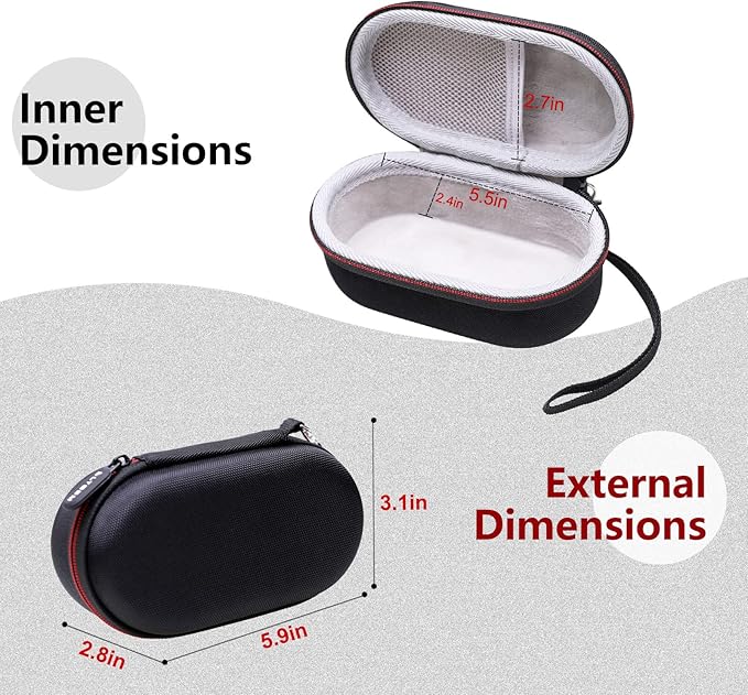 LTGEM Case Compatible with Razer Viper V3 Pro/V3 HyperSpeed/DeathAdder V4 Pro Wireless Esports Gaming Mouse, Hard Shell Carrying Storage Bag - Black+Gray(Case Only)