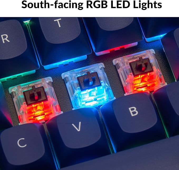 Keychron Q7 Wired Custom Mechanical Keyboard, 70% Layout QMK/VIA Programmable Macro with Hot-swappable Gateron G Pro Brown Switch Double Gasket Compatible with Mac Windows Linux (Blue)
