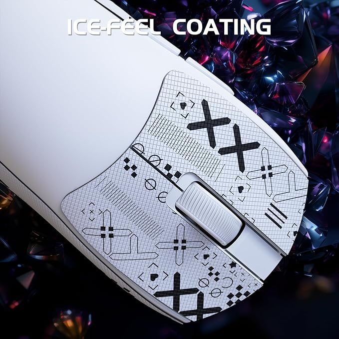 MAMBASNAKE M4 Wireless Gaming Mouse, 52g Lightweight BT/2.4Ghz/Wired Computer Mouse, PAW3311 24K DPI Optical Sensor, 200h Battery Life, Griptape, Programmable Mice for PC/Win/Mac(White)