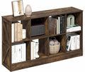 Furinno Jensen Book Shelf, 8-Cube Farmhouse Bookshelf, Display Bookcase, 11.8 x 47.6 x 26.8, for Living Room, Bedroom, Home Office, Amber Pine