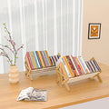 Desktop Bookshelf Organizer, Wood Office Tabletop Book Storage Rack, Tilting Bookcase for Books/CDs/Magazine Display (2 Packs White)