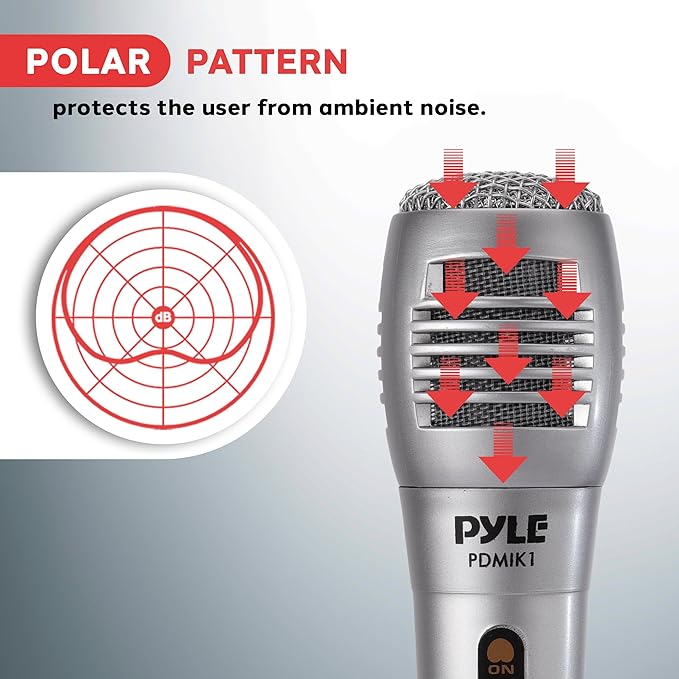 Pyle Professional Dynamic Microphone - 2-Pack Unidirectional Handheld Mic with Built-in Pop Filter, High Signal Output, 6.5 ft. XLR Audio Cable, Ideal for Stage, Karaoke & Studio Performances
