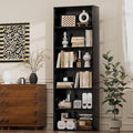 JAMFLY Narrow Tall Bookshelf 6 Shelf Bookcase Vertical Storage, Slim Profile Tall Narrow Storage Unit for Home Office, Living Room, Bedroom, Black