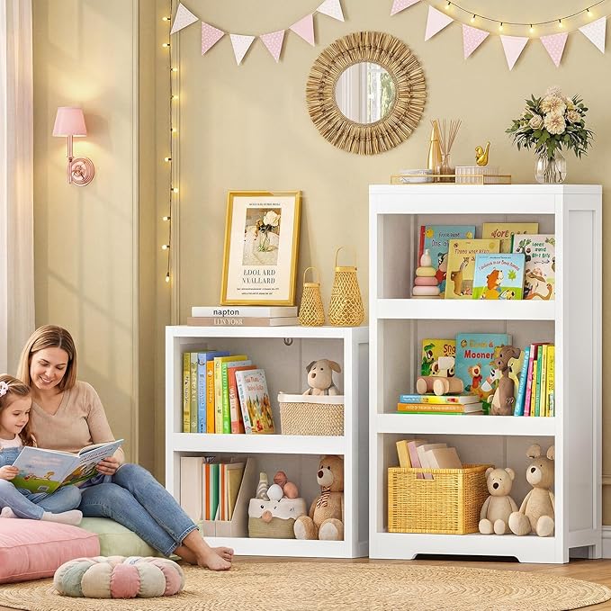 TEENFON 64.2" Bookcase, 5-Tier Open Bookshelves and Bookshelf, Freestanding Display Storage Shelves with Storage Cabinet for Bedroom, Living Room and Office