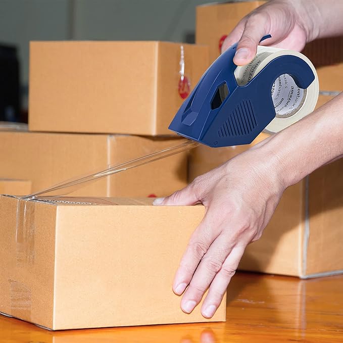 Amazon Basics Heavy Duty Packaging Tape with Dispenser for Shipping, Sealing Boxes, Moving and Storing, 1.88" x 22.2 yds, 6-Pack, 4.33 x 2.64 x 2.36 in