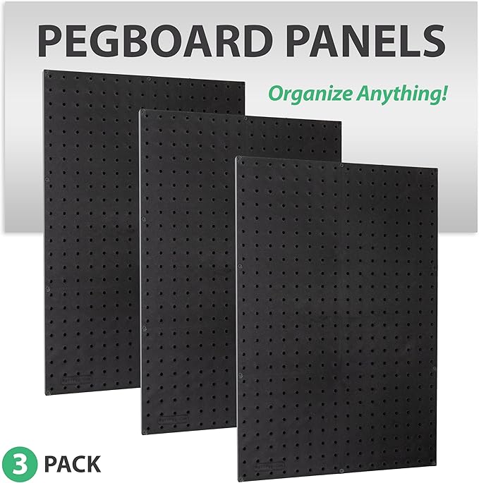 Wallpeg Peg Board for Nerf Gun Storage Organizer Kit 3 ea 24”x16” Pegboard Holder for Nerf Blasters Wall Organization