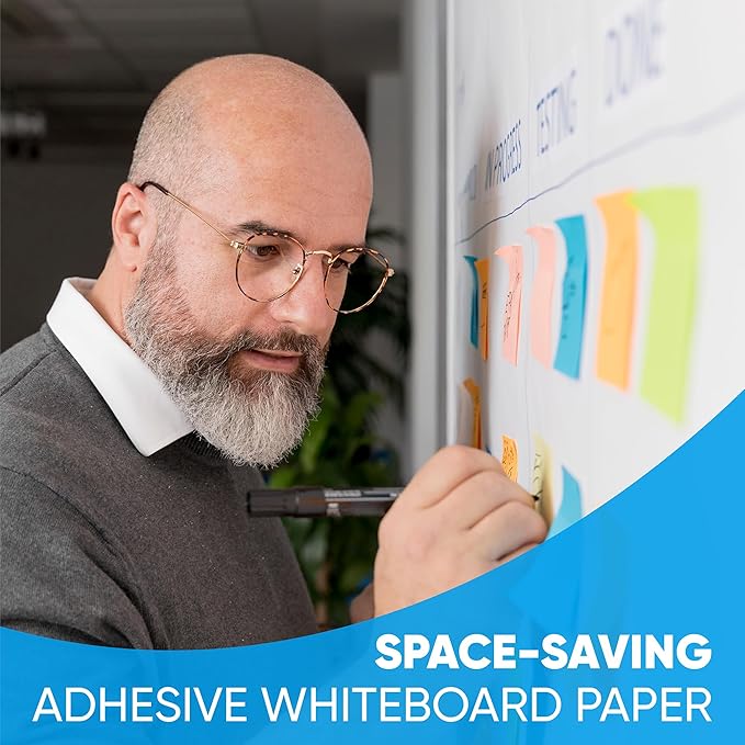 YOUNGJQ Magnetic Whiteboard for Wall 48" x 36" Self-Adhesive Magnetic Dry Erase White Board Sticker, Peel and Stick Wallpaper Easy to Write and Clean for Home Playroom Office