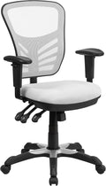 Flash Furniture Nicholas Mid-Back Swivel Office and Gaming Chair, Ergonomic Mesh Office Chair with Adjustable Lumbar Support and Height, White