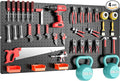 Peg Board, 84pcs Metal Pegboard Kit, Includes 4 Pack 24''X12'' Large Black Peg Board with Accessories and Hook Locks, Heavy Duty Peg Boards for Walls Home, Garage Tool Storage, Workbench