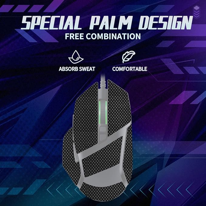TALONGAMES Mouse Anti Slip Grip Tape Compatible with Razer Basilisk V3 / Basilisk V3 Pro Gaming Mouse, Palm Sweat Absorption, Thin 0.5mm, Cut to Fit, Easy to Apply, Mouse Skin