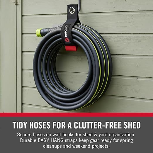 VELCRO Brand Easy Hang Extension Cord Holder Organizer Variety Pack | Holds 60-100lbs, Heavy Duty Straps Fit Easily on Hooks or Nails | Perfect for Garage Organization | 3-pk 10",14" and 18", Black