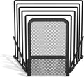 TRU RED Wire Mesh Letter Holder, 6‑Compartment, Matte Black, 2‑Pack – Vertical Desktop Organizer for Mail & Documents
