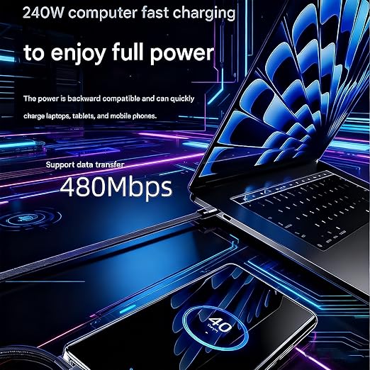2-In-1 Invisible Holder Charger Cable–240w Fast Charging Cord With Built-In Phone Stand, Multi Invisible Stand Charging Cable, Type-C & Folding Phone Holder 5ft To Smartphones Tablets (3PC,C-C)