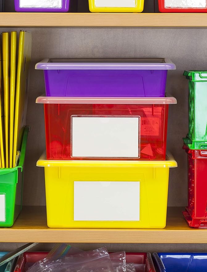 Storex Letter Size Deep Storage Tray – Organizer Bin for Classroom, Office and Home, Green, 10-Pack (62527A05C), 10 x 13 x 5 Inches