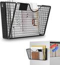 MFTEK Magnetic File Holder, 1 Pockets Magnetic File Folder Holder No Drilling Magnet Paper Mail Organizer Magazine Basket, Hanging Wall Storage Rack for Fridge Cabinets Office Classroom