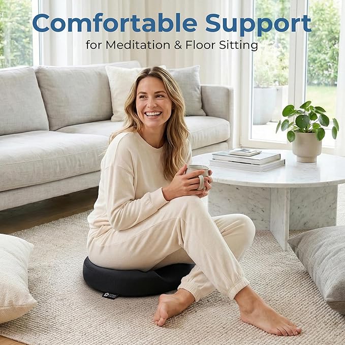 5 STARS UNITED Donut Pillow Hemorrhoid Tailbone Cushion – Large Cushion for Pain Relief – Coccyx, Prostate, Sciatica, Pelvic Floor, Pressure Sores, Pregnancy, Postpartum Recovery, Arctic Black