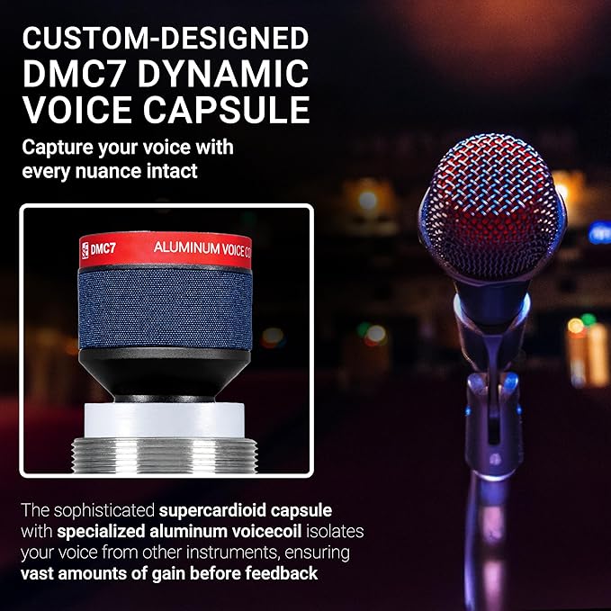 sE Electronics V7 Dynamic Microphone for Singing, Speech & Studio Recording - XLR Handheld Professional Microphone with Supercardioid Aluminum Voice Coil for Huge Gain Before Feedback - Brushed Nickel