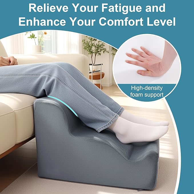 BALAPET Ergonomic Foot Rest Under Desk, Large Leg Rest for Desk with High Density Foam, Office Foot Stool for Chair, Multi-Use Leg Elevation Support Cushion for Work, Gaming, Sofa Relaxation(Gray)