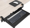 Ergonomic Mouse & Keyboard Tray Under Desk, Pull Out with Adjustable C-clamp, 20 (25.9 Including Clamps) x 11.8 Inch Slide Out Computer Keyboard Drawer Mouse Tray for Typing, Black
