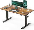 CubiCubi Electric Standing Desk Height Adjustable, 55.1 x 27.6 Inches Home Office Computer Desk, Sit to Stand Up with Memory Presets, Rustic Brown