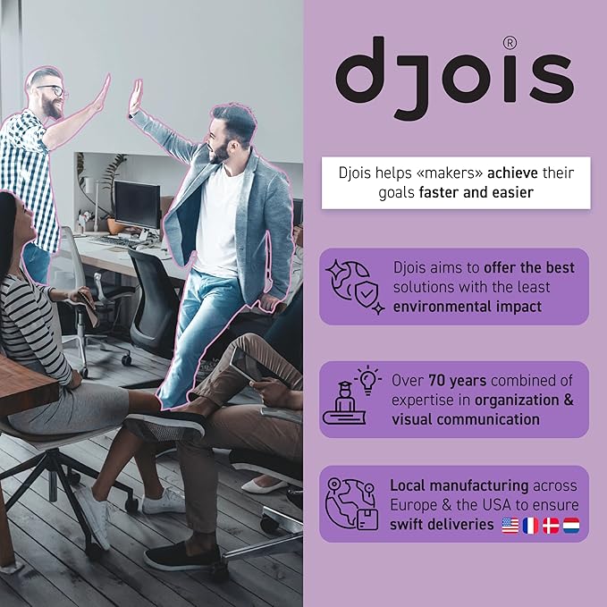 DJOIS by Tarifold - Magnetic Document Display Pocket - Non-Glare Material - Letter-Size - Pack of 2 - Full Magnetic Backing - Portrait or Landscape - Made in Denmark - Black Frame
