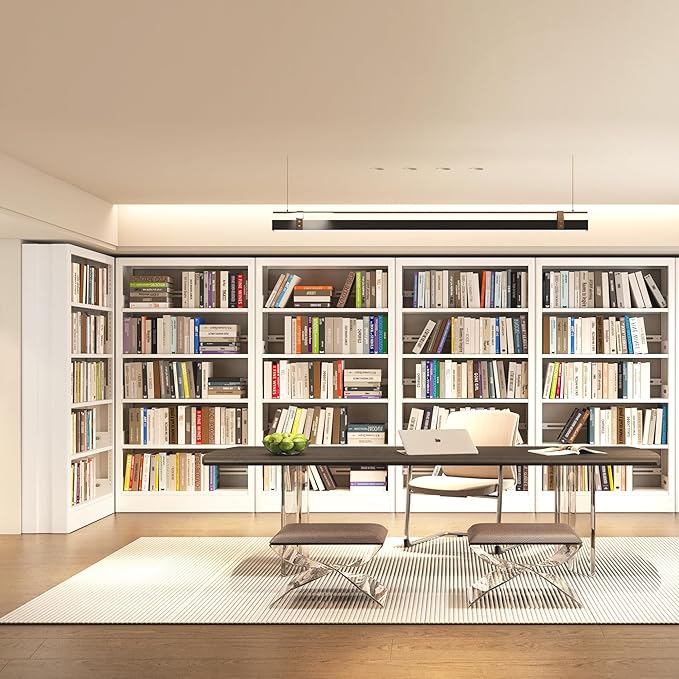 71" Metal Bookshelf,5 Tier White Bookshelf with Adjustable Shelves,Heavy Duty Bookshelves and Bookcases,Tall Bookcase for Living Room,Library,Office,Including Book Stopper (White, 37.4" Wide)