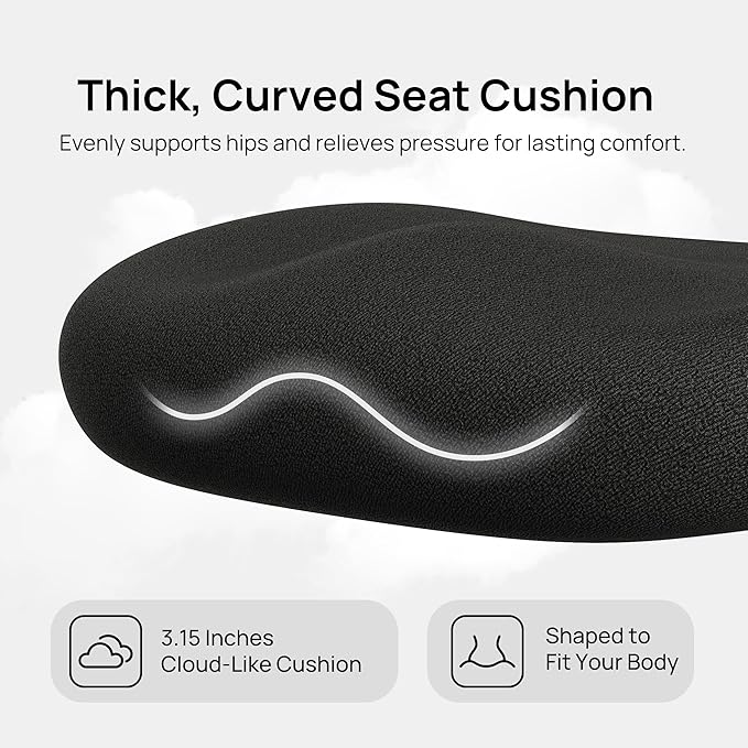 CabLady S1 Petite Ergonomic Home Desk Chair with Footrest and Headrest, High Back Fixed Lumbar Support with Detachable Pillow, Reclining Cute Office Chair for Women & Girls, 300 LBS Capacity