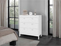 White 3-Drawer Chest with Functional Storage Clean-lined modern design enhances bedrooms, living rooms, or home offices while maintaining a neat, uncluttered, and visually balanced environment Clea