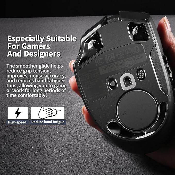 immoenuc Glass Mouse Skates for Razer Naga V2 Pro Wireless Gaming Mouse Feet Pads Smooth Durable Game Mice Accessories Slimmer Toughened Glass Fabrication (Earth Pattern)