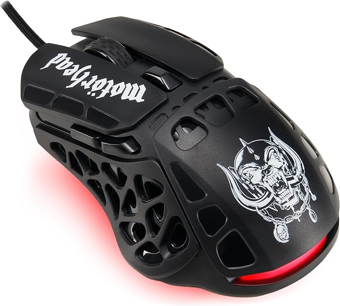 SUBSONIC Motorhead Wired Gaming Mouse - 7200 Dpi Optical Sensor Gaming Mouse - Ergonomic Shape - 7 Programmable Buttons - Officially Licensed Gift