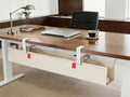 Under Desk Cable Management No Drill – 48" L x 6" W Cord Organizer, Upgraded Silicone Pads (No Scratch!), 16 Cable Slots, Washable PE Honeycomb Base, Fits Desks 0–2.1" Thick, Beige
