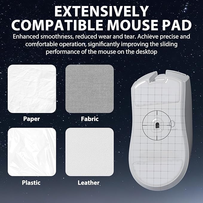 2 Pack V4 Pro Replacement Skates Compatible with Razer DeathAdder, E-Sports Wireless Gaming Mouse Feet Sliding Stickers, Glide Stickers for Smooth Control and Precision on Any Gaming Surface