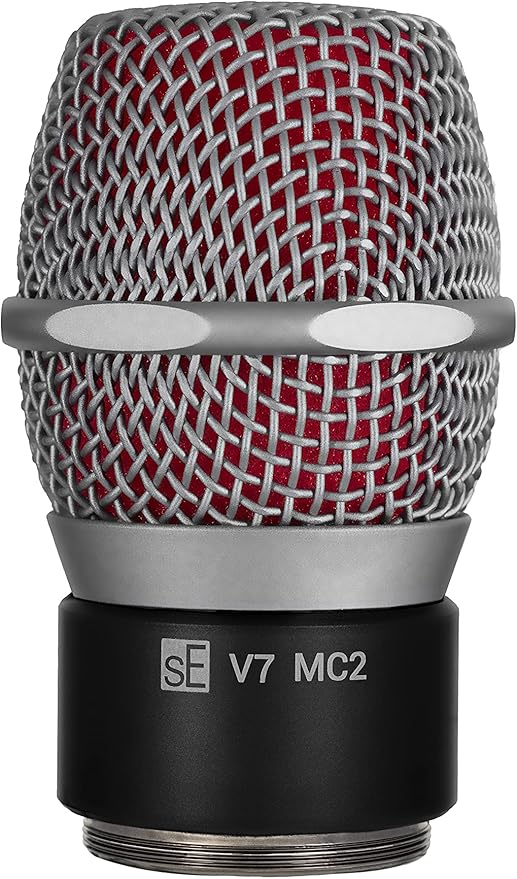 SE ELECTRONICS V7 MC2 Wireless Microphone Capsule - Compatible with Sennheiser Wireless Transmitters - Professional Dynamic Microphone for Singing, Speech & Music Studio Recording (Grey)