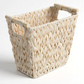 WLLHYF 5 Gallon Wicker Trash Can Handwoven Water Hyacinth Waste Basket Boho Wicker Decor Wastebasket with Handle Waterproof Small Garbage Can for Bedroom Bathroom Office Living Room