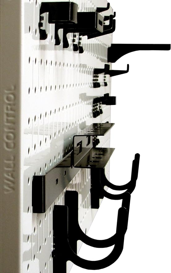 Wall Control Pegboard Rack Horizontal Metal Pegboard Garage Tool Storage Pack - Two 32-Inch Wide x 16-Inch Tall Easy To Install Peg Boards (Beige)