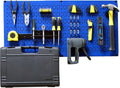 Wall Control Modular Pegboard Tool Organizer System - Wall-Mounted Metal Peg Board Tool Storage Unit for Wall Storage Tiling (Blue Pegboard)