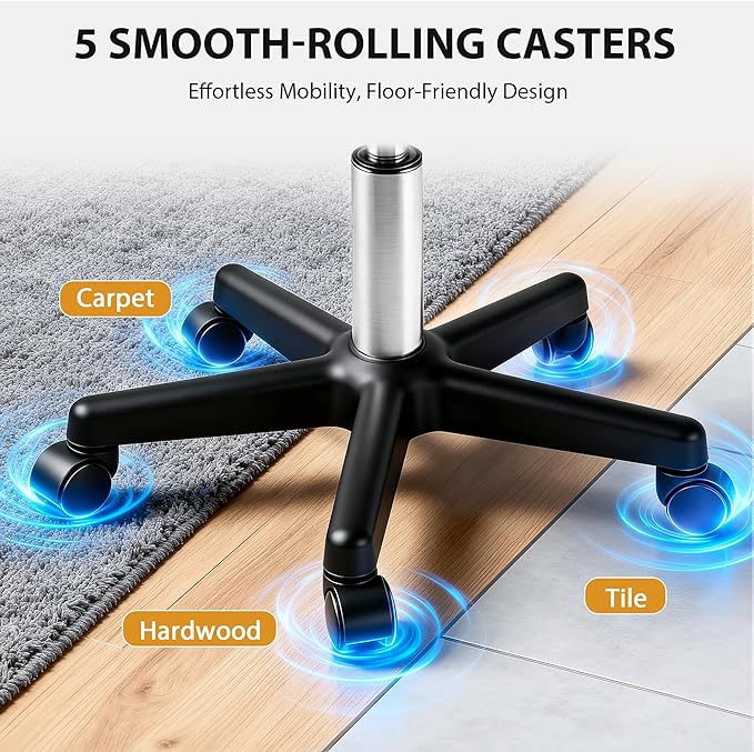 Nova Microdermabrasion Rolling Stool with Wheels Swivel Salon Stool Adjustable Drafting Tattoo Office Chair for Massage Bar Kitchen Spa Shop with Thick Cushion (White)