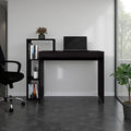 FM FURNITURE Salomé Computer Desk with Open Storage, Wenge Integrated storage: Features a side shelving unit with three open compartments for books, decorations, or office supplies. Made from melami