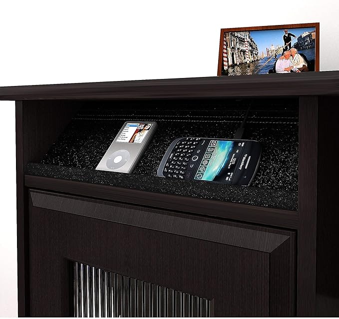Bush Home Cabot L Shaped Desk with Hutch, Corner Desk with Storage for Home Office in Espresso Oak, 60W L Shaped Computer Desk